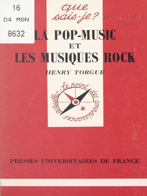 cover image of La pop-music et les musiques rock